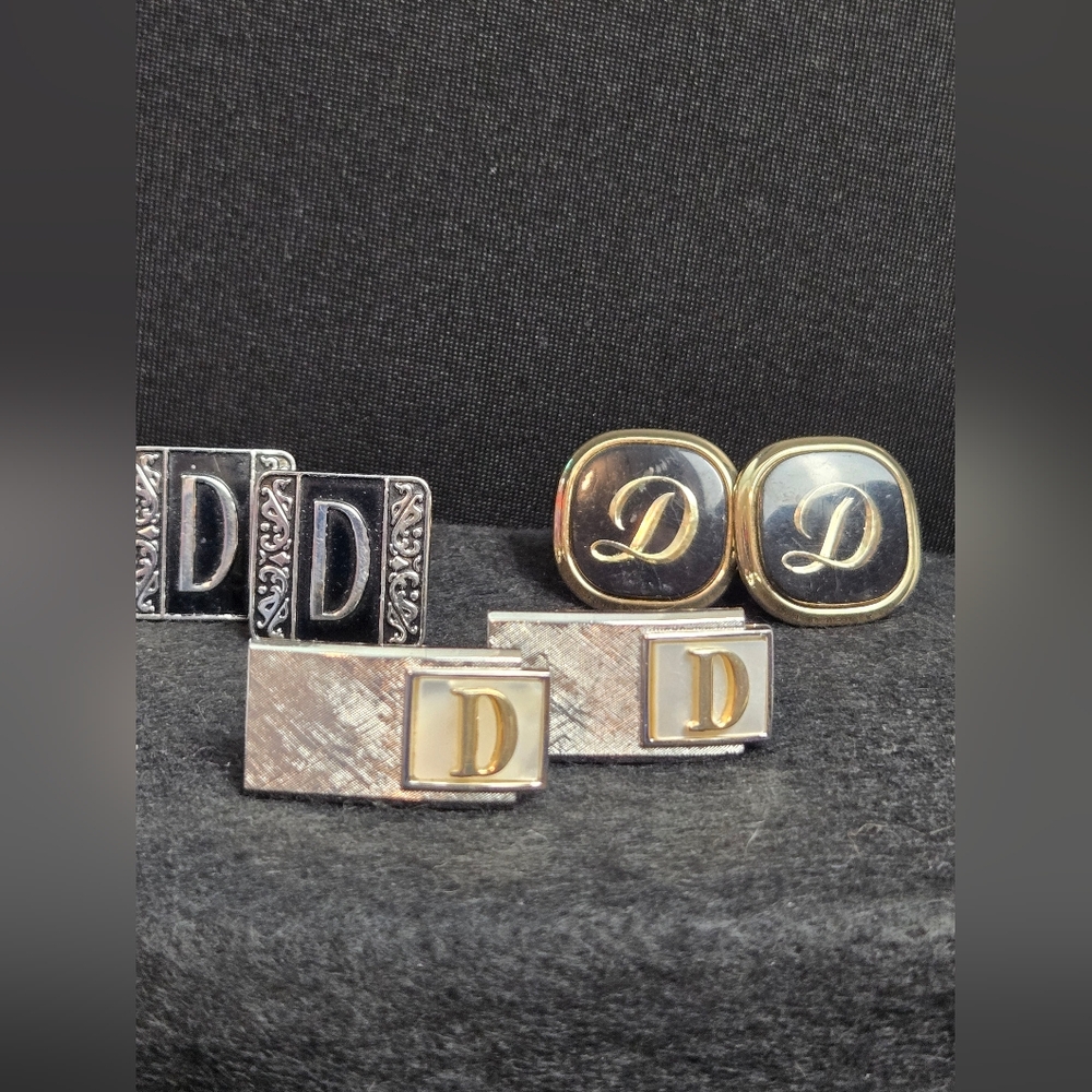 Monigran Cuff Links Set Of 3 Gold/Sliver